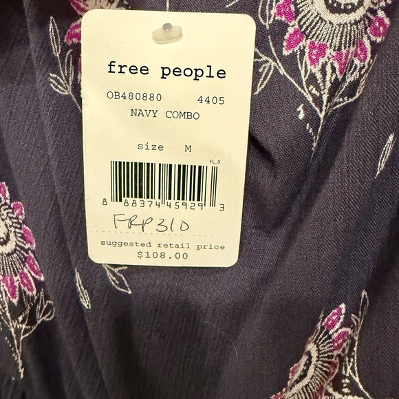Free People Floral Jumpsuit - Navy and Pink - Picture 4 of 6